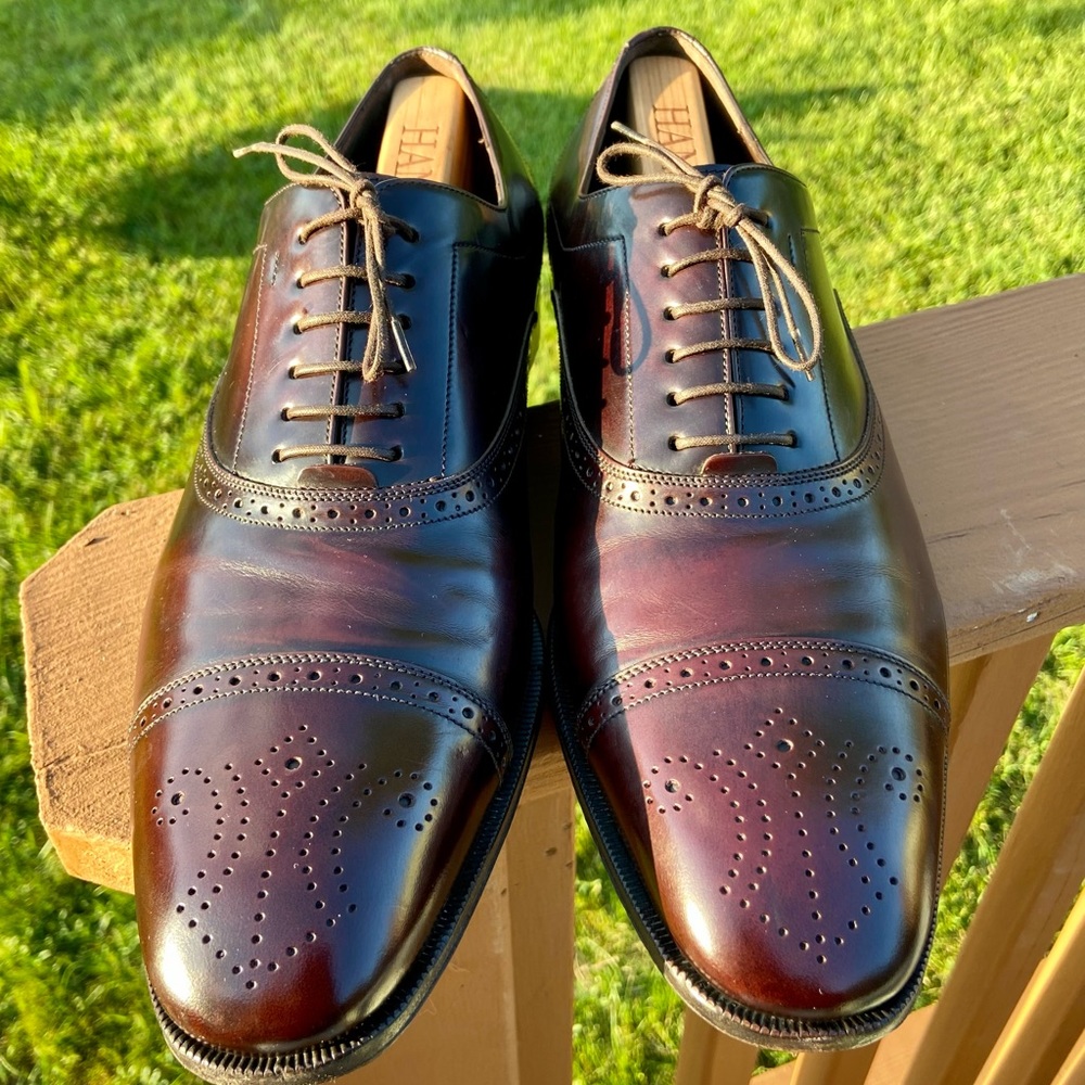 Salvatore ferragamo Cordovan Cap toe Italian EUC